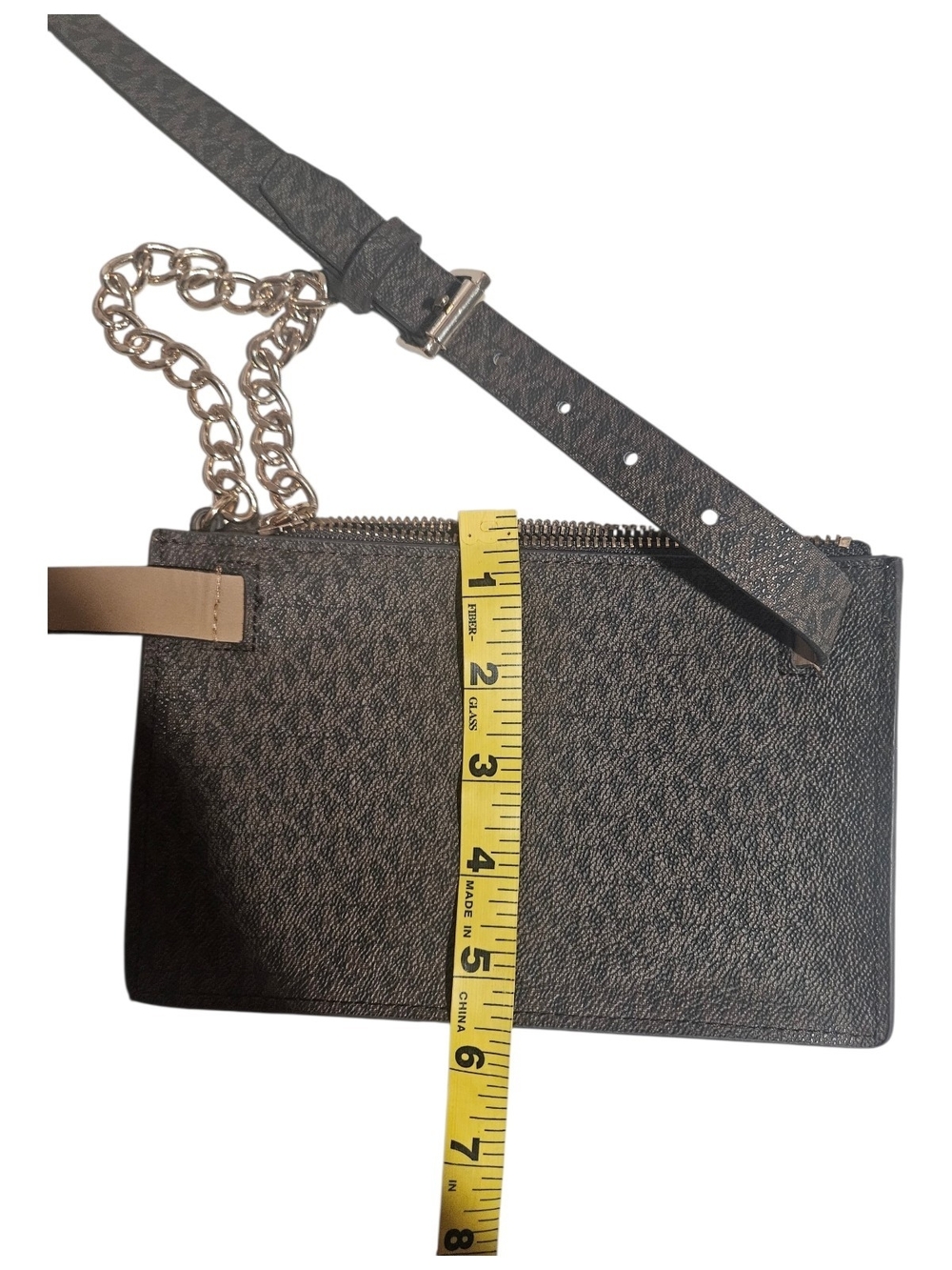 MICHAEL MICHAEL KORS envelope style faux leather belt bag in brown - Picture 5 of 7